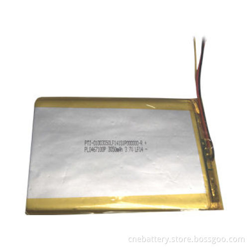 3.7V/3,050mAh Lithium Polymer Battery, Used for Tablet and PSP, Solar Emergency Lamps, GPS, GPRS